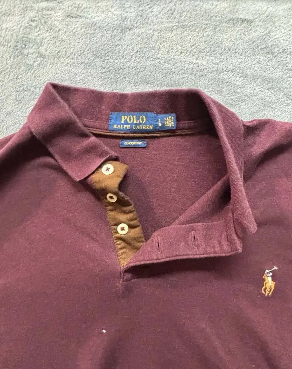 SIZE LARGE Polo Ralph Lauren Classic Fit Long Sleeve Henley Polo Shirt